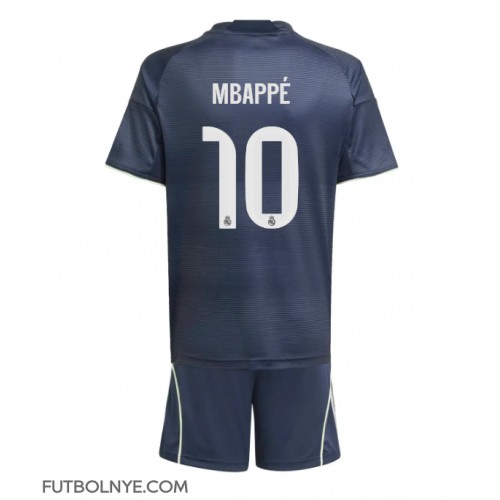 Camiseta Real Madrid Kylian Mbappe #10 Visitante Equipación para niños 2025-26 manga corta (+ pantalones cortos)